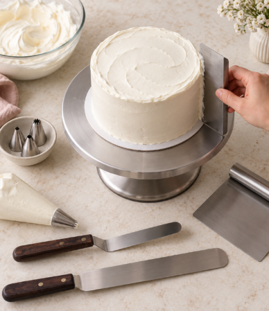 ابزار لازم برای خامه‌کشی کیک